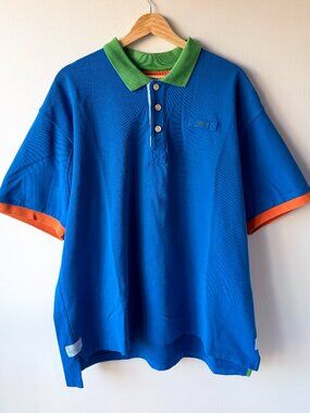 Orvis Cobalt Blue Colorblock Pique Polo Shirt XL